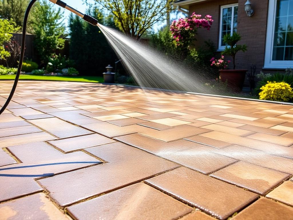 Magasnyomású térkő tisztítás kültéri burkolaton