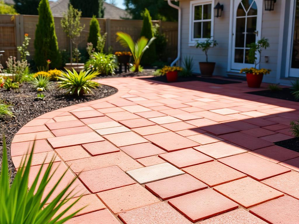 Térkő festés egy családi ház udvarán